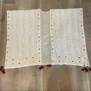 NWOT Eyelet Pom Pom Cover Up